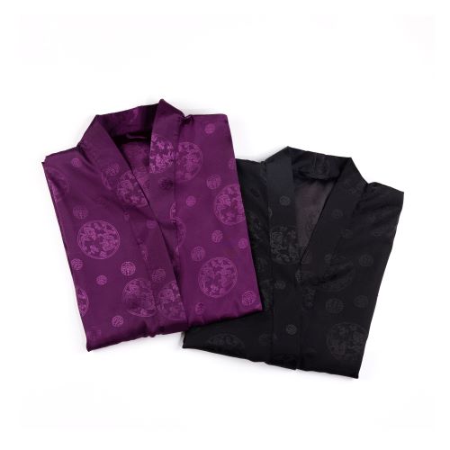 oriental silk dressing gown Mens Chinese Japanese Oriental Gold Dragons Black Bathrobe Dressing Gown mrobe5